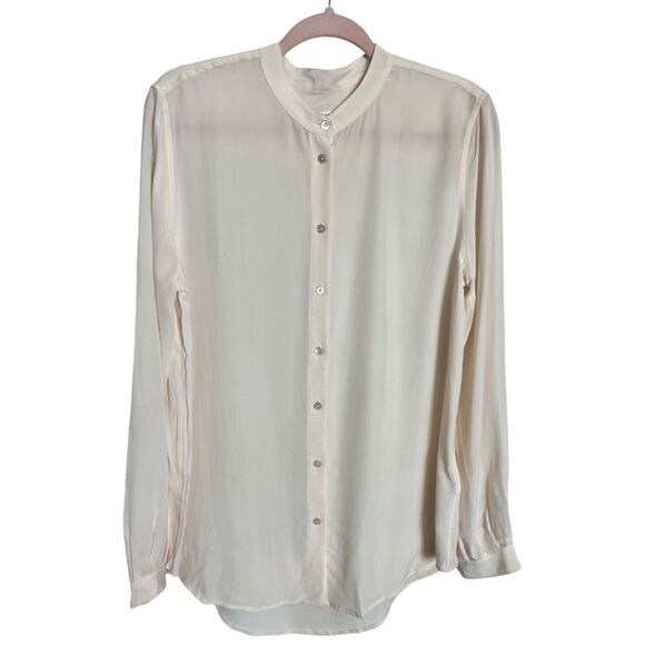 Equipment Femme 100% silk peach light pink long sleeve button shirt blouse Mediu - Picture 1 of 6